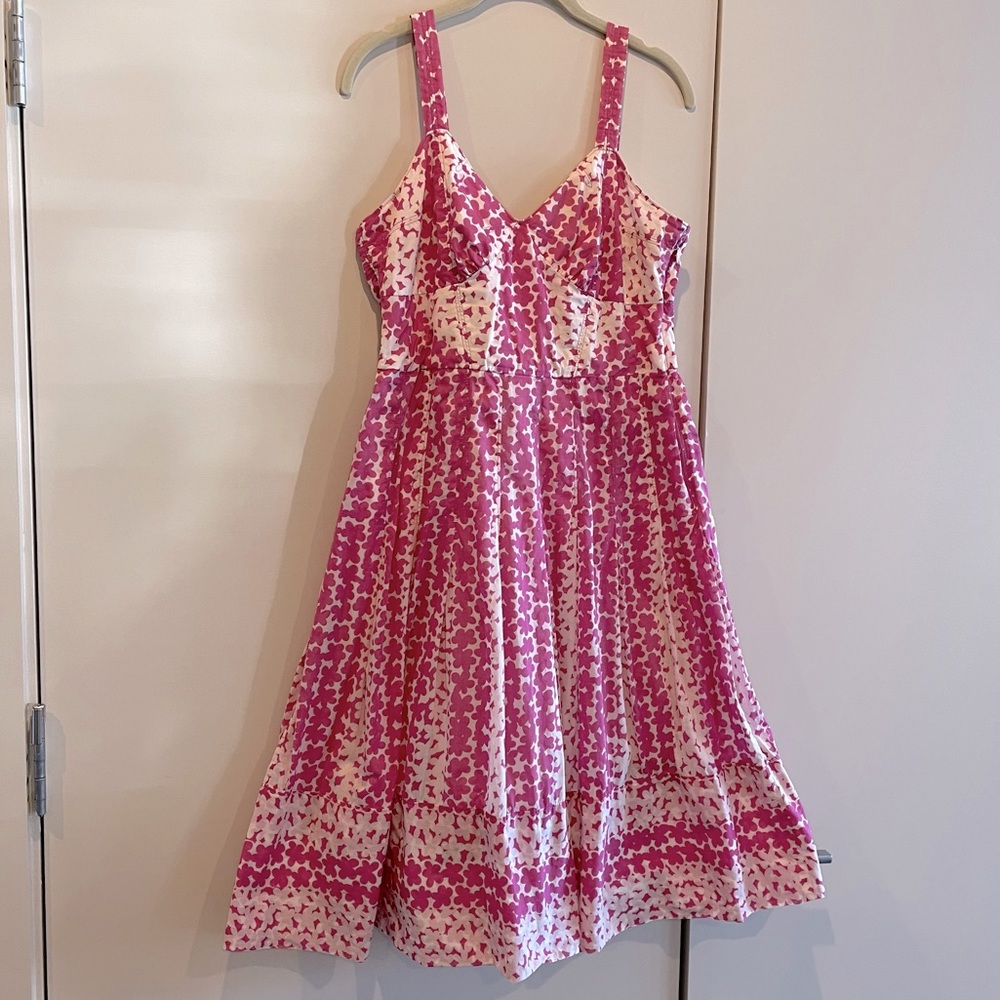 Marc By Marc Jacobs Pink and White Midi Dress